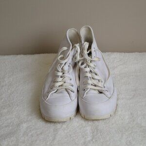 Converse All Star Chuck Taylor Lugged White High Top Lace Up Womens 8 Sneakers